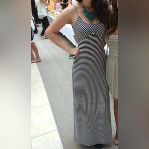 Striped Black and White Maxi Dress